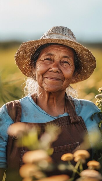 View of woman working on the agricultural sector to celebrate labour day for women