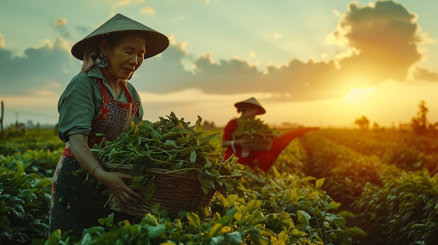 View of woman working on the agricultural sector to celebrate labour day for women