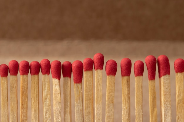 Free photo view of wooden matchsticks