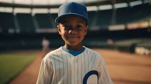 View of young baseball player