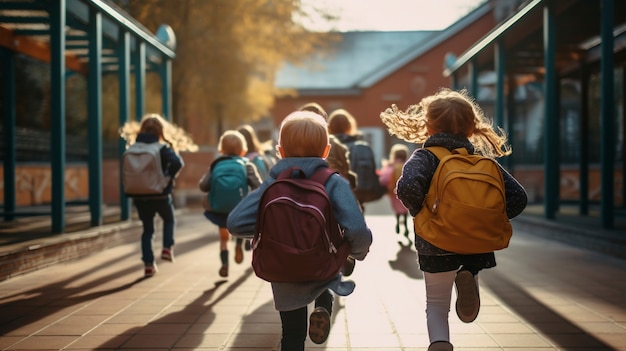 Free photo view of young students attending school