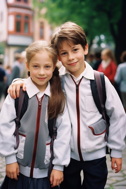 Free Photo view of young students attending school