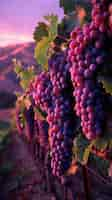 Free photo vineyard landscape with nature and grapevines