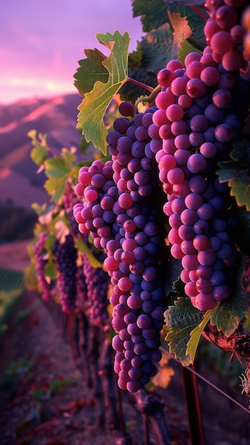 Free Photo vineyard landscape with nature and grapevines