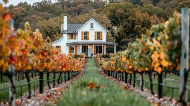 Free photo vineyard landscape with nature and grapevines