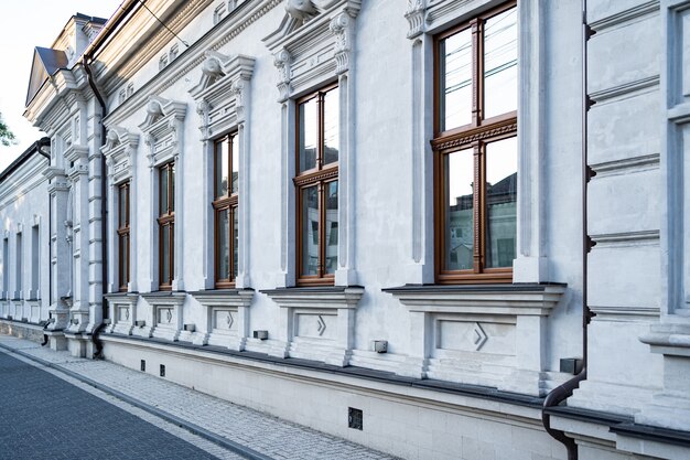 Vintage architecture classical facade building.