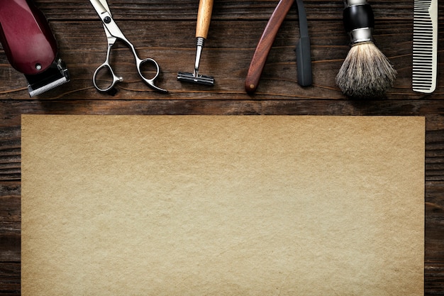 Vintage barber paper jobs and career concept