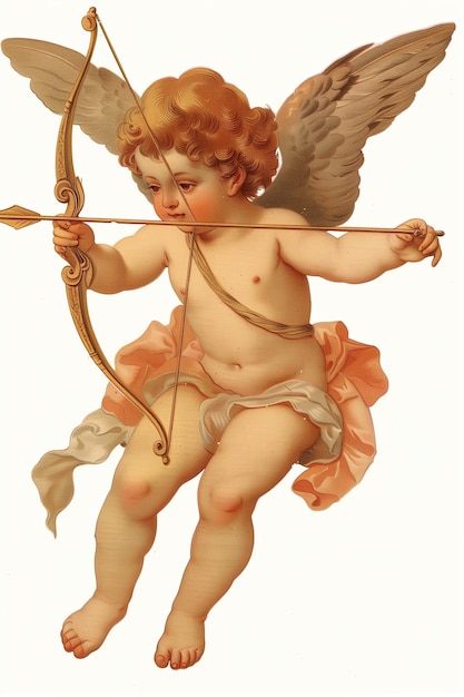 Free Photo vintage baroque angel digital art