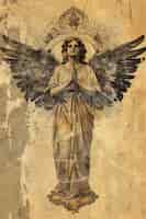 Free photo vintage baroque angel digital art