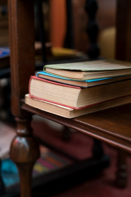 Free photo vintage books arrangement at second hand market