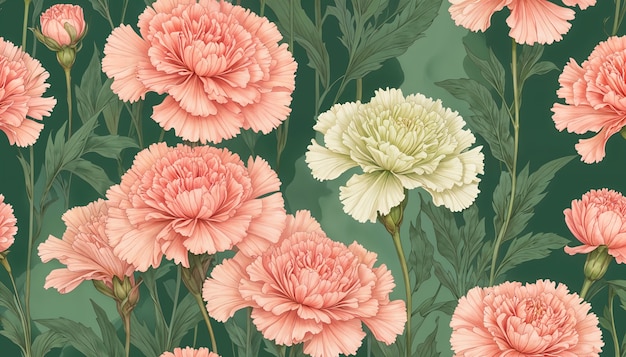 Free Photo vintage botanical flower wallpaper