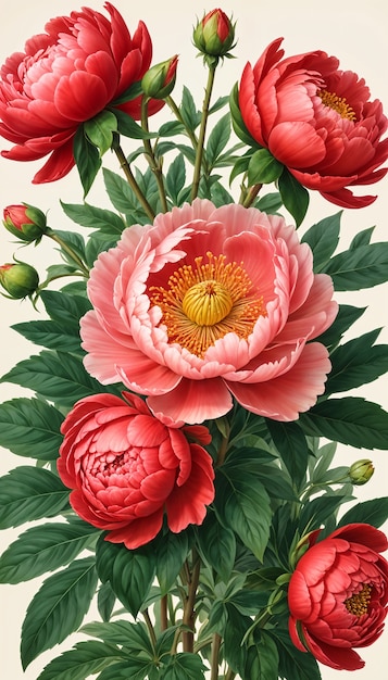 Free Photo vintage botanical flower wallpaper