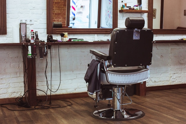 Free photo vintage chair in barbershop