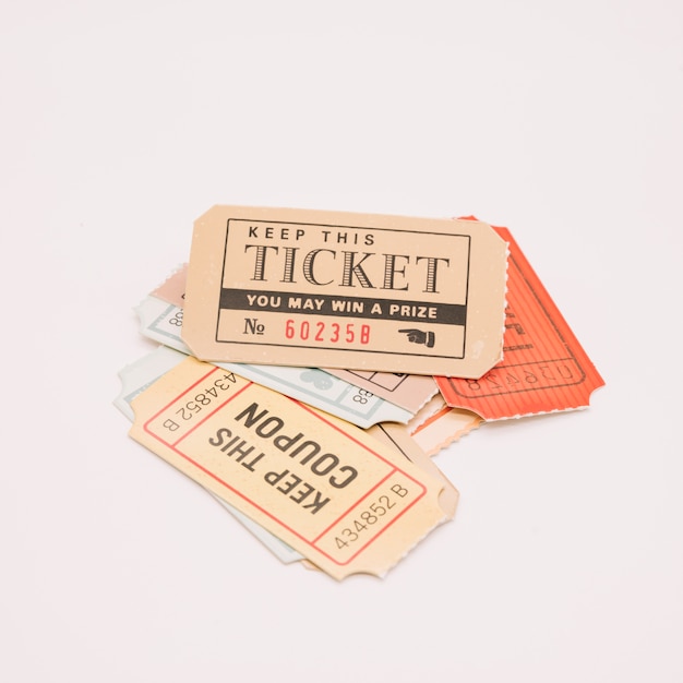 Free photo vintage cinema tickets