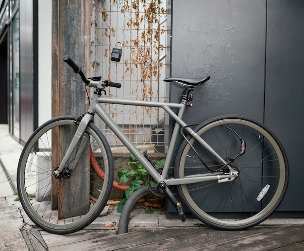 Free photo vintage gray bicycle with black details