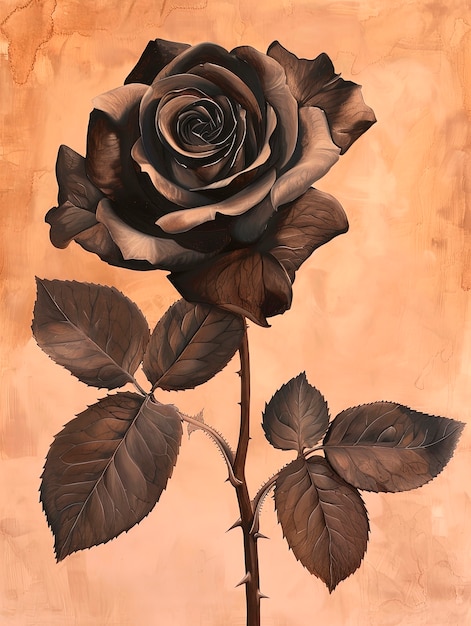 Free photo vintage rose digital art