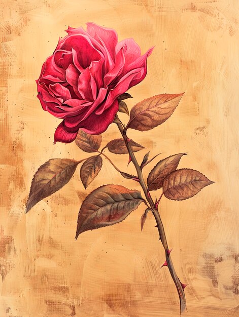 Vintage rose digital art