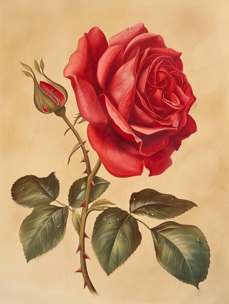 Vintage rose digital art