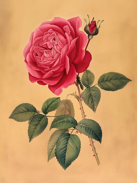 Vintage rose digital art