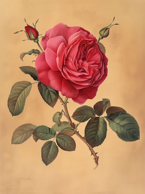 Free photo vintage rose digital art