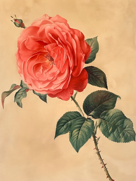 Free photo vintage rose digital art