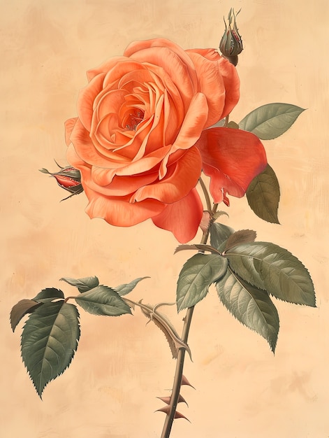 Free photo vintage rose digital art