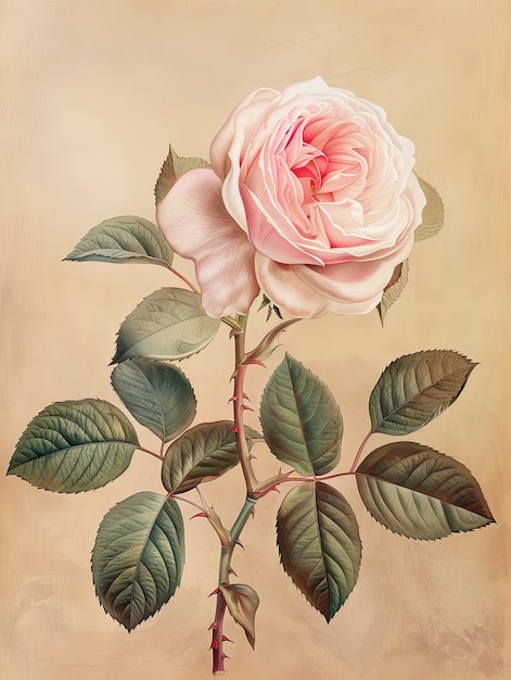 Free photo vintage rose digital art