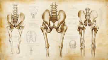 Free photo vintage style anatomy drawing