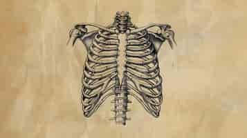 Free photo vintage style anatomy drawing