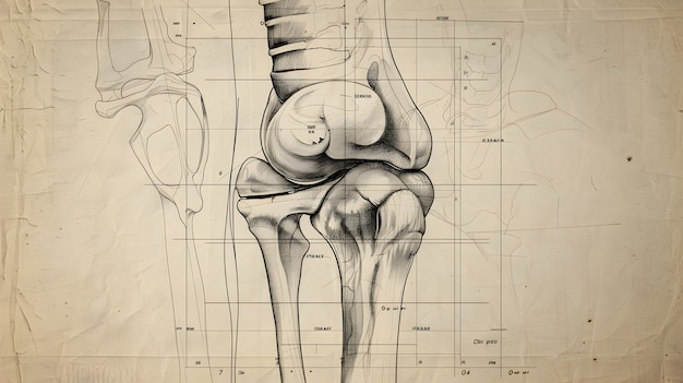 Vintage style anatomy drawing