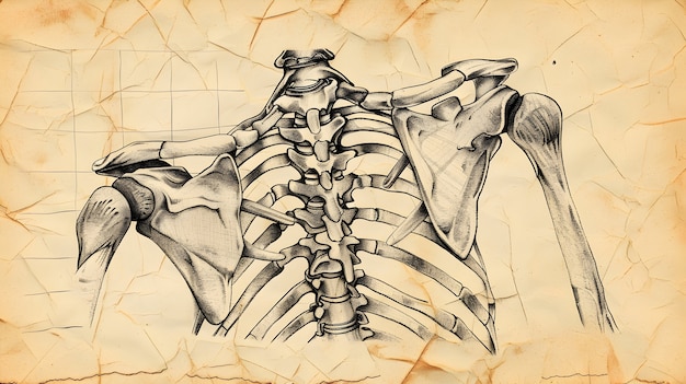 Free photo vintage style anatomy drawing