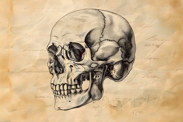 Free photo vintage style anatomy drawing