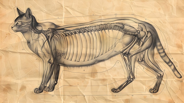 Free Photo vintage style anatomy drawing