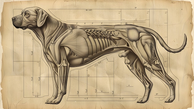 Free Photo vintage style anatomy drawing