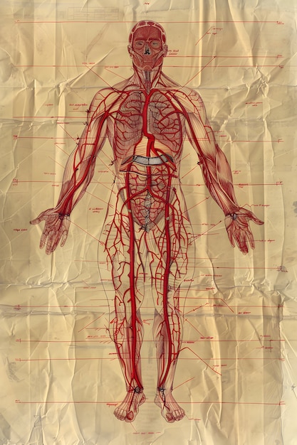 Free photo vintage style anatomy drawing