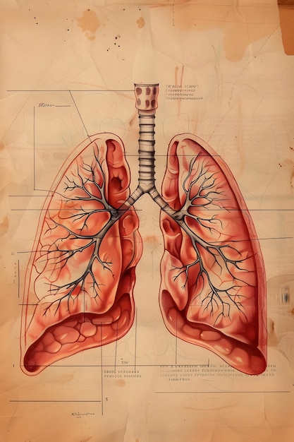 Free photo vintage style anatomy drawing