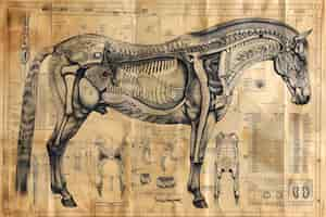 Free photo vintage style anatomy drawing