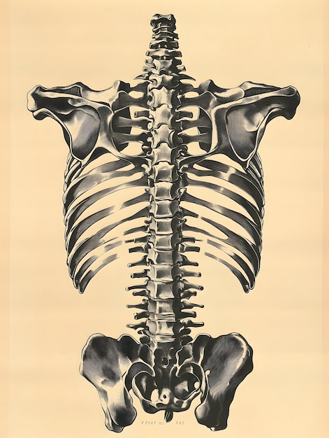 Free Photo vintage style anatomy drawing