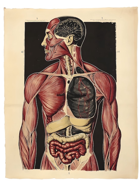 Vintage style anatomy drawing