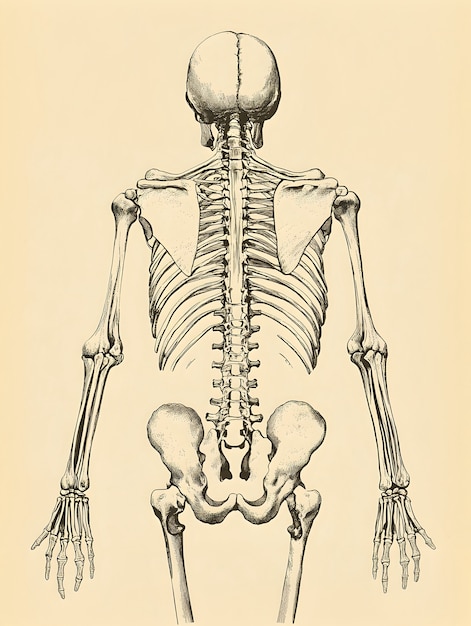 Free photo vintage style anatomy drawing