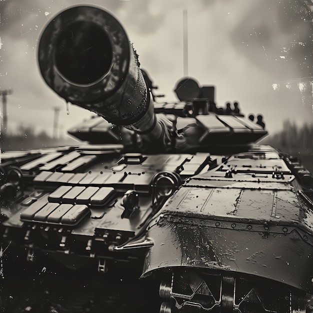 Free Photo vintage style view of combat tank vehicle during war time