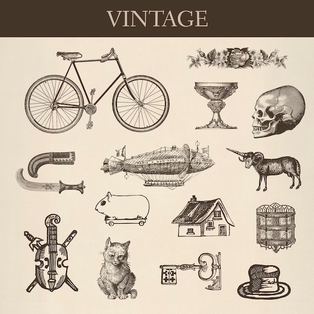 Free Photo vintage victorian style engraving set. original from the british library. digitally enhanced by rawpixel.