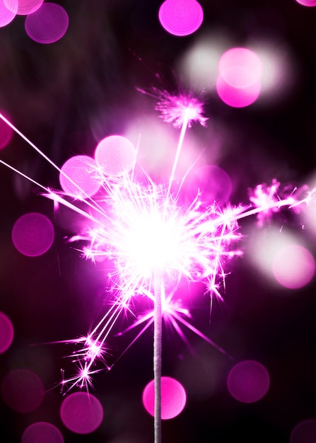 Free photo violet new year sparkler