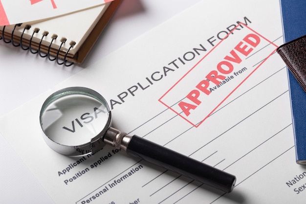 Visa application form composition