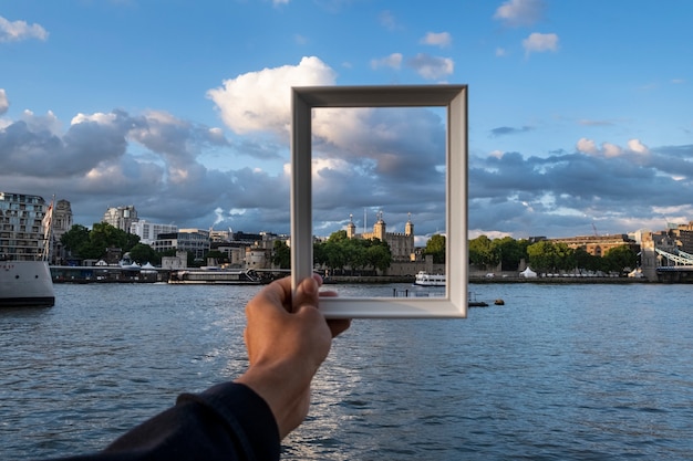 Visiting site behind photo frame