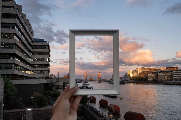 Visiting site behind photo frame