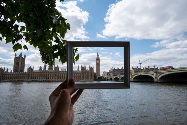 Visiting site behind photo frame