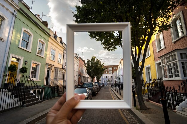 Visiting site behind photo frame