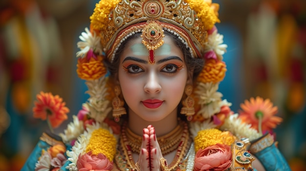 Free photo vivid colors of navratri celebration festival