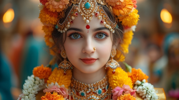 Free photo vivid colors of navratri celebration festival